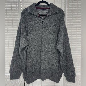 Iceberg Vintage 1994 Quarter Zip Wool Sweater Gray Size XL